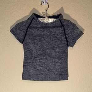 PINK Victoria's Secret Heathered Navy Compression Crop Top